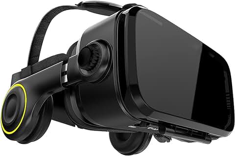 Gafas VR VR-Shark X4 - VR-Box/VR-Headset para 4,7-6,1 Smartphones | Comp. para Samsung, Lumia, LG, Moto, HTC, Huawei, Sony Incl. Auriculares + QR Codes [FOV 120° | Android]  