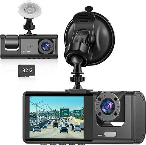 GAOEEIN Cámara de Coche, Dashcam Grabadora, 1080P Cámara HD, Tarjeta 32G（Conecta la Tarjeta y úsala）Visión Nocturna por Infrarrojos, 170° Gran, Ángulo Monitor de Aparcamiento, Detección de Movimiento  