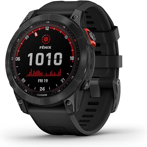 Garmin Fēnix ​​7 Solar, Reloj GPS Multideporte con Carga Solar, Pantalla Táctil, Frecuencia Cardíaca, Mapas y Música, Negro  