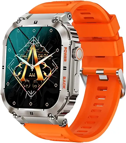 GaWear Reloj Inteligente Hombre con Llamadas y Whatsapp,1.96" Smartwatch con Llamadas Pulsómetro Presión Arterial,Monito de Sueño,Podómetro Pulsera Reloj Android IOS(Plata)  