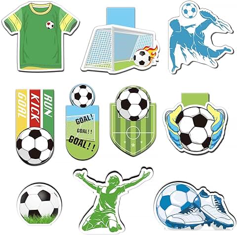 GEBETTER 10Pcs Marcapáginas Magnéticos Originales Fútbol, Marcadores de Libros Futbol, Marca Paginas Libros Football Regalo Niños Adolescentes Adultos Amigos Alumnos Cumpleaños Graduación Navidad  