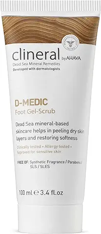 Gel Exfoliante para los Pies CLINERAL D-Medic para pies Secos y Agrietados. Clínicamente Probado en piel Propensa a la Diabetes. Hecho con Minerales del Mar Muerto.  