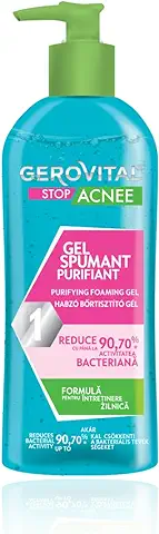 Gel Limpiador Facial Purificante para Piel Grasa con Acné, Reduce la Actividad Bacteriana y el Sebo sin Resecar, Lava Suave y Eficaz, 150 ml, Gerovital Stop Acnee  