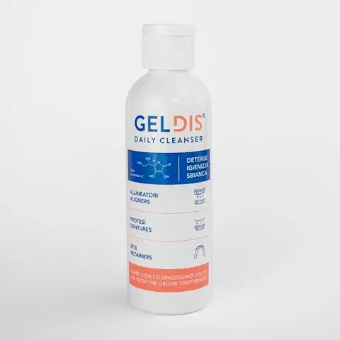 GELDIS Gel Limpiador Ferula - Gel Limpiador para la Higiene Diaria Aparatos de Ortodoncia, Prótesis Dentales, Limpia Ferulas Dentales, Limpiador Alineadores Dentales (100 ml - 1 Pieza)  