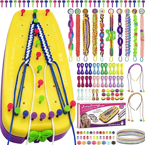 Genérico Kit para Hacer Pulseras - Pack para Niños - Set de Hilo [Con Extra de Piezas] - Juguetes e Ideas de Regalos para Desarrollar su Creatividad  