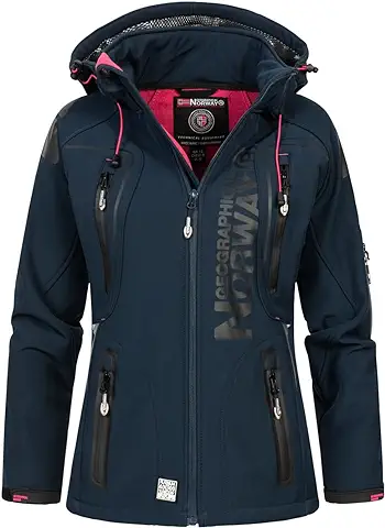 Geographical Norway Tisland Lady Distribrands - Chaqueta Softshell Impermeable para Mujer - Chaqueta con Capucha Resistente al Viento en Invierno - Actividades al aire Libre Senderismo  