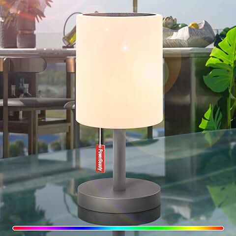 GGII Lámpara de mesa Solar para Exteriores, Regulable, 7 Colores RGB, Batería LED, Lámpara de mesa para Exteriores, Inalámbrica, Lámpara Solar para Jardín, Restaurante  