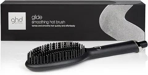 Ghd Glide - Cepillo de pelo Térmico para un Acabado liso Natural sin Esfuerzo, Suaviza y Elimina el Encrespamiento, Púas Cerámicas, Temperatura óptima de Peinado 185ºC, Tecnología Iónica, Negro  