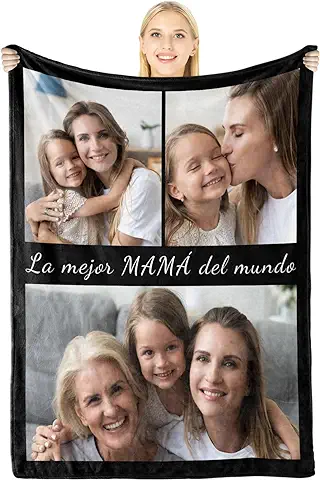 Giftove Regalos Medida para Madres Abuelas - Mantas Personalizadas con Fotos y Texto Originales - Regalos Creativos Madres, Abuelas y Familiares, Ideas Regalos Navidad 2023  