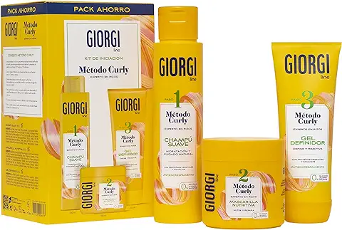 GIORGI Line - Kit de Iniciación al Método Curly en 3 Pasos, Rizos Espectaculares, 0% Alcohol, 0% Siliconas, 0% Sulfatos, Con Proteínas Vegetales y Aguacate - 950 ml  