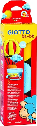 Giotto Be-Bè Pasta Para Jugar 100 G. Estuche 3 Uds. (Amarillo + Cyan + Rojo)  