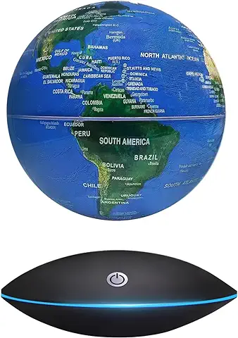 Globo Flotante de Levitación Magnética Mapa Mundial Rotativo - Globo Antigravedad para Regalo Educativo - Oficina en casa Decoración de Escritorio de Clase – (Azul EUR Enchufe)  