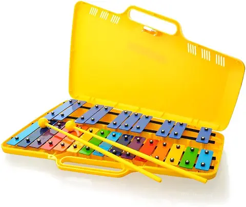 GLOCKENPIEL CARRILLON METALOFONO XILOFONO FOREST AG25N3 CROMATICO, 25 TECLAS COLORES CON ESTUCHE Y MAZAS - ROCKMUSIC ESPAÑA  