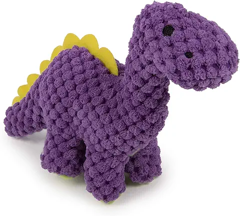 GoDog Moonmoon Checkers Just For Me Dinos Bruto - Juguete de Peluche Chirriante para Perro, Tecnología Chew Guard, Morado, Mini  