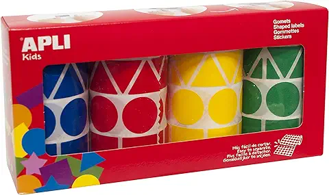 Gomets apli Figuras Surtidas t Amaño xl pack de 4 Rollos Colores Surtidos 5428 Unidades  