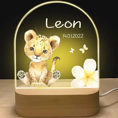 GOMOVING Lampara Personalizada con Nombre-Regalos Bebes Recien Nacidos Originales, Regalo de Bautismo Para Niños y Niñas, Lámpara Personalizada Para Decoración Infantil, Regalo de Nacimiento del Bebé  