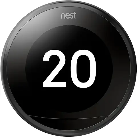 Google Nest Learning Thermostat Negro, Se Controla Desde el Teléfono, Ayuda a Ahorrar Energía  