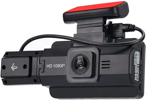 Goolsky Cámara de Coche DVR 1080p, Cámara Dual Frontal E Interior Grabadora de Conducción de Cámara de Salpicadero de Automóvil con Pantalla IPS de 3 Pulgadas con Visión Nocturna  