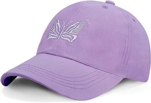 Gorra de Béisbol para Mujer – Gorra de Mujer con Diseño de Mariposa, Ajustable, Sombrero de Béisbol Unisex Bordado, Gorras de sol, Deporte, Protección UV para Exterior  