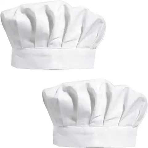 Gorro de Cocinero, Sombrero de Cocinero, Gorro de Chef, 2PCS Sombreros de Catering Sombrero de Cocina Chef Accesorios para Hostelería Hogar Restaurante Abastecimiento Fiesta Cocina  