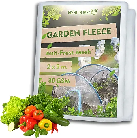 Green Thumbz Manta Térmica para Plantas, Malla Antiheladas, Protector Plantas Heladas, Tela Antiheladas para Plantas (2m x 5m)  