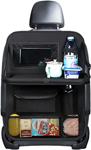 Gsrhzd Organizador Asiento Coche, Protector Asiento Coche Respaldo, Organizador Asiento Coche Niños, con Comedor Poseedor Bandeja, Sostenedor de Tablet-Bolsillo, para Facilitar El Almacenamiento  