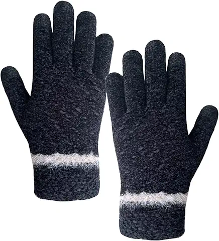 Guantes de Chenilla de Invierno para Mujer, Guantes de Punto Térmicos, Material de Chenilla, Duraderos y no Fáciles de Usar, Nuevos Guantes de Punto con Pantalla Táctil  