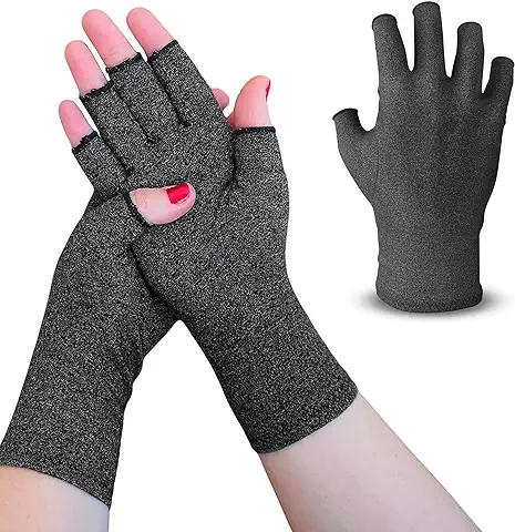 Guantes de Compresión Artritis (Tunel Carpiano) para Mujer y Hombre, Guantes Artrosis, Ofrecen Calor y Compresión, Ayuda a Aumentar la Circulación Reduciendo el Dolor y Promover la Sanación.  