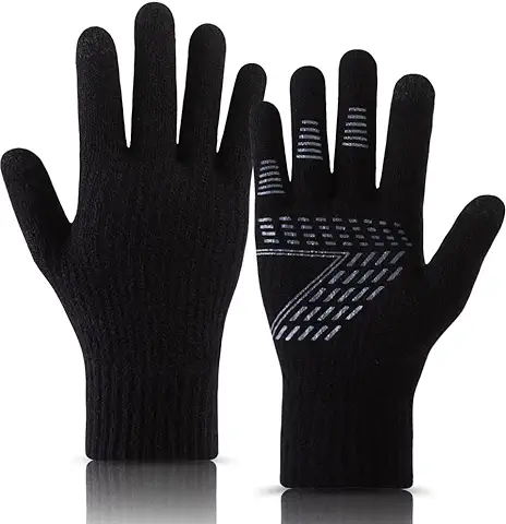 Guantes de Invierno Hombres/Mujeres, Guantes de Pantalla Táctil con Diseño Cálido Guantes de Punto para Deportes al Aire Libre, Moto，Acampar, Conducir  