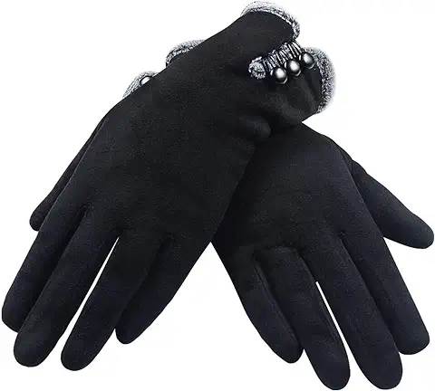 Guantes para Pantalla Táctil, Guantes de Invierno para Mujer, Guantes de Invierno, Gruesos, Cálidos, con Forro Súper Suave, Cálido, para Conducir, Esquiar, Patinar, Escalar  