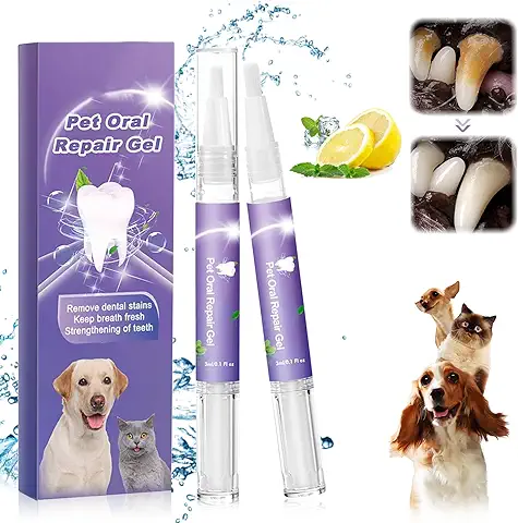 Gubuyi Gel Restaurador Oral para Mascotas, Pet Oral Repair Gel,Elimina El Mal Aliento, Combate El Sarro(2PCS)  