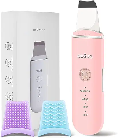 GUGUG Limpiador de piel - Espátula para la Piel, Limpiador de Poros para Eliminar Puntos Negros con 4 Modos, Extractor de Comedones para Limpieza Profunda Facial (Rosa)  