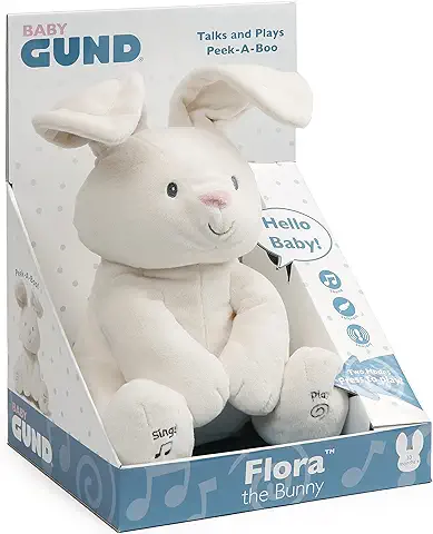 GUND Flora Conejo De Peluche Interactivo | Canta y Habla en Italiano | Mueve Las Orejas | Peluche de 30,5 cm | Peluche para Niños de 10 Meses  