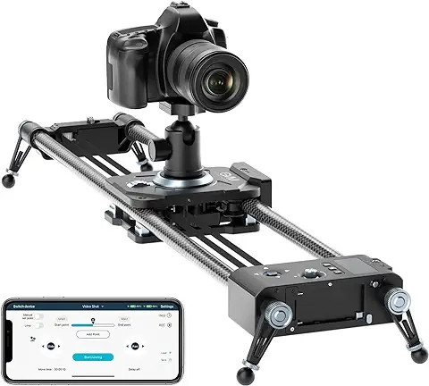 GVM - Deslizador de Cámara Motorizado Inalámbrico con Aplicación de Control de Fotógrafo, 2 Ejes, 80 cm, Viajes de Cámara, Grabación Panorámica de 360 Grados para Videocámaras DSLR  