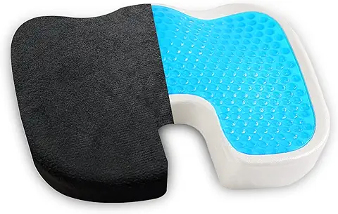 Gvolatee Cojin Coxis con Capa de Gel Transpirable, Cojín Coxis Espuma de Memoria Ortopedico Sentarse Ergonomico, Cojin Antiescaras para Aliviar Espalda Coxis Dolor, para Coche, Silla Oficina  