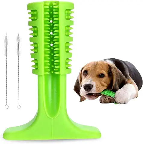 GWAWG Juguete Perro Indestructible Juguetes Masticables para Perros Masticables Limpiadores de Dientes Perros,con 2 Cepillos Limpiadores,Verde  