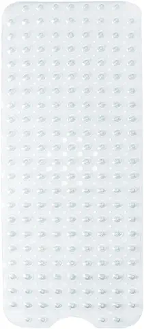 H Alfombrillas de Bañera Antideslizantes 100x40cm Extra Largas con Ventosa Fuerte Resistentes al Moho para Usos del Baño (Transparente)  