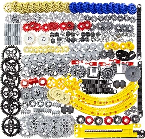 Habow 233 Piezas Technic-Parts Technic-Gears Axle-Pin-Connector Compatible con Lego-Technic Technic CAM Worm Cogs Gears Piezas de Dirección Kit de Motor Diferencial. Piezas Moc  