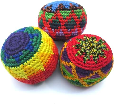 Hacky Sack, Sacos de Punto, Pelotas de Malabares, Sacos Haki, Bolas de Patada (Juego de 3)  