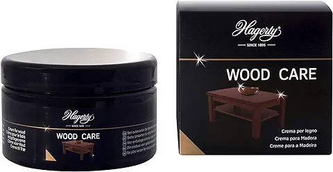 Hagerty Wood Care Crema con Esencias Naturales Nutre y Protege la Madera 250 ml I Eficaz para Regenerar Brillo de Muebles de Madera I Limpia todo tipo de Maderas Decorativas I Incluye Esponja  