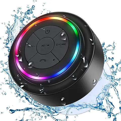 HAISSKY Altavoz Ducha Bluetooth, Impermeable Altavoz Inalámbrico Estéreo Pares para Todos Bluetooth Dispositivos Samsung IPhone,Manos Call Libres Altavoces Integrados para Hogar Fiesta Ducha Baño  