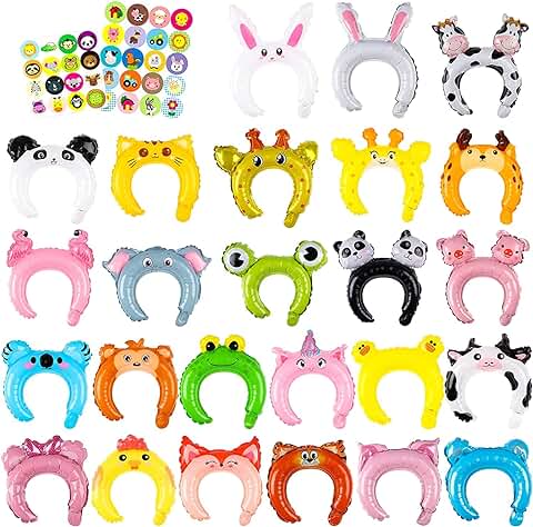 Haooryx Cute Party Decoration Inflatable Toy Headbands for Kids Adult Novelty Funny Toys Birthday Christmas Gift Inflatable Party Toy Decoration Party Supplies Game Prize  