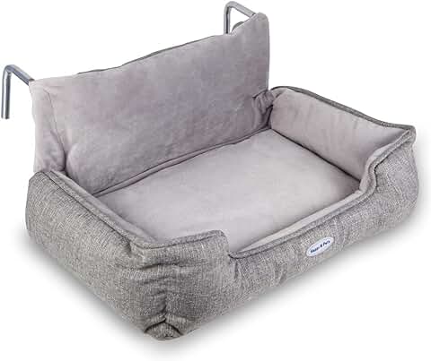 Happi N Pets Cama De Gato para Radiador, Presentado con Gancho Ajustable para Varios Radiadores, Cama De Gato Suave Y Acogedora para Gatos De Interior (Gris)  