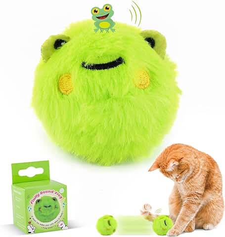 Havenfly Pelotas de Juguetes para Gatos con Hierba Gatera, Bola de Juguetes Gatos Interactivos con Sonidos (Verde)  