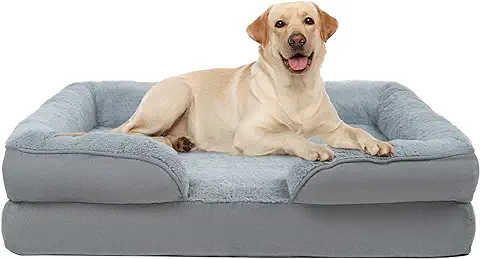 Hawthypet Cama Ortopédica para Perros de 106 x 80 x 20 cm, Ergonómica para Perros, dos Almohadillas Extraíbles, Cobertura con Antideslizante y Lavable a Máquina  