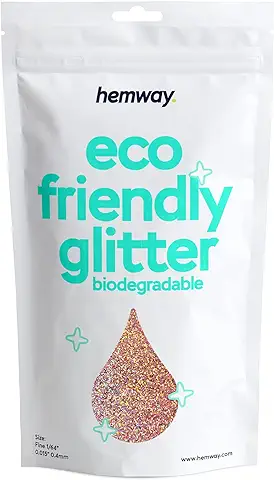 Hemway Eco Friendly Biodegradable Glitter 100 g / 3,5 oz Bio Cosmético Seguro de la Chispa Vegano para Cara, Sombra de ojos - 1/64" 0.015" 0.4mm - de oro rosa Holográfica  