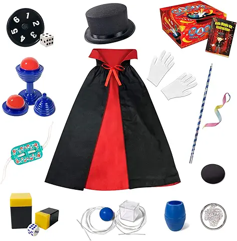 Heyzeibo Kids Magic Kit - Beginners Kids Magic Tricks Set Included Magic Wand, Top Hat, Fancy Dress & Much More, Novelty Magic Props Toy Birthday Gift for Magician Boy Girl  