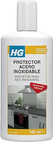 HG Abrillantador Instantáneo para Acero Inoxidable, Listo para Usar, Campanas Extractoras, Chimeneas y Superficies Metálicas, Fácil de Usar - 125 ml  