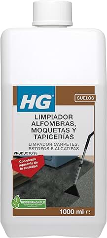 HG Limpiador de Alfombras, Moquetas y Tapicerías, Efecto Repelente de Suciedad, Elimina la Suciedad de la Mayoría de Tejidos, Rápido y Fácil, Producto 95 - 1L (151100130)  