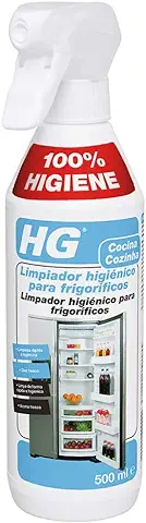 HG Limpiador Higiénico para Interior de Frigoríficos, Aerosol para Neveras Neutralizador de Olores con Brillo y sin Rasguños ni Residuos – 500 ml  